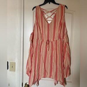 Torrid Pink and Cream Striped Top